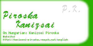 piroska kanizsai business card